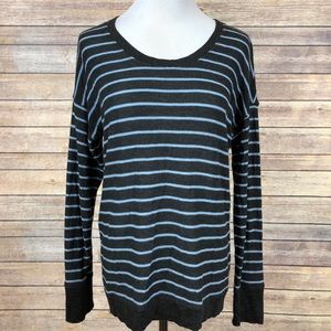 C&C California gray blue striped sweater M